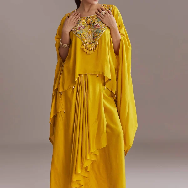 Grey Silk Printed Kurta Set For Men